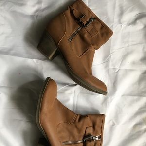 Brown heeled booties