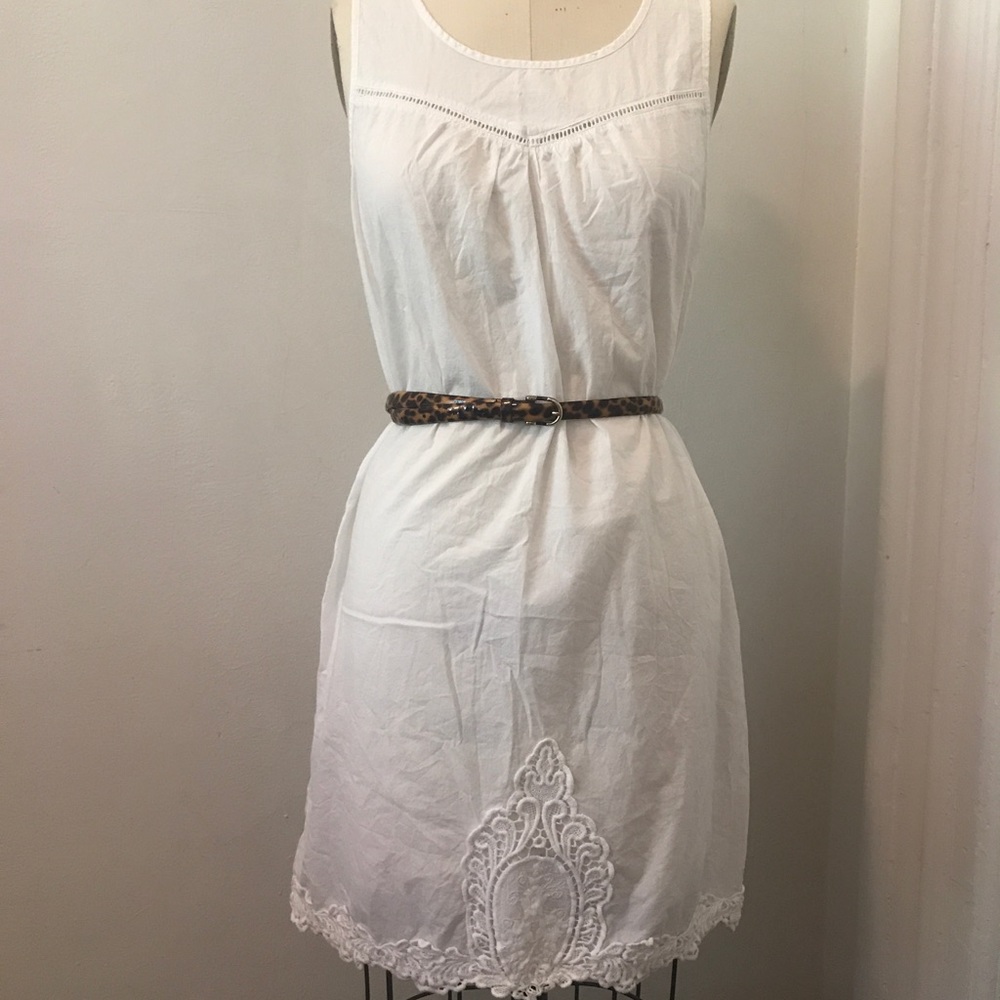 White cotton Shift Dress size M