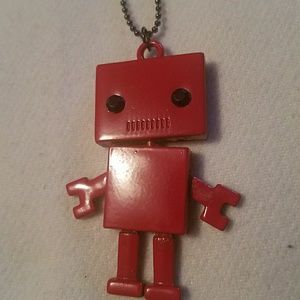 Cute Red Robot Necklace