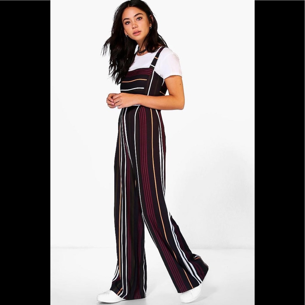Striped Jumpsuit - Boohoo, size 10