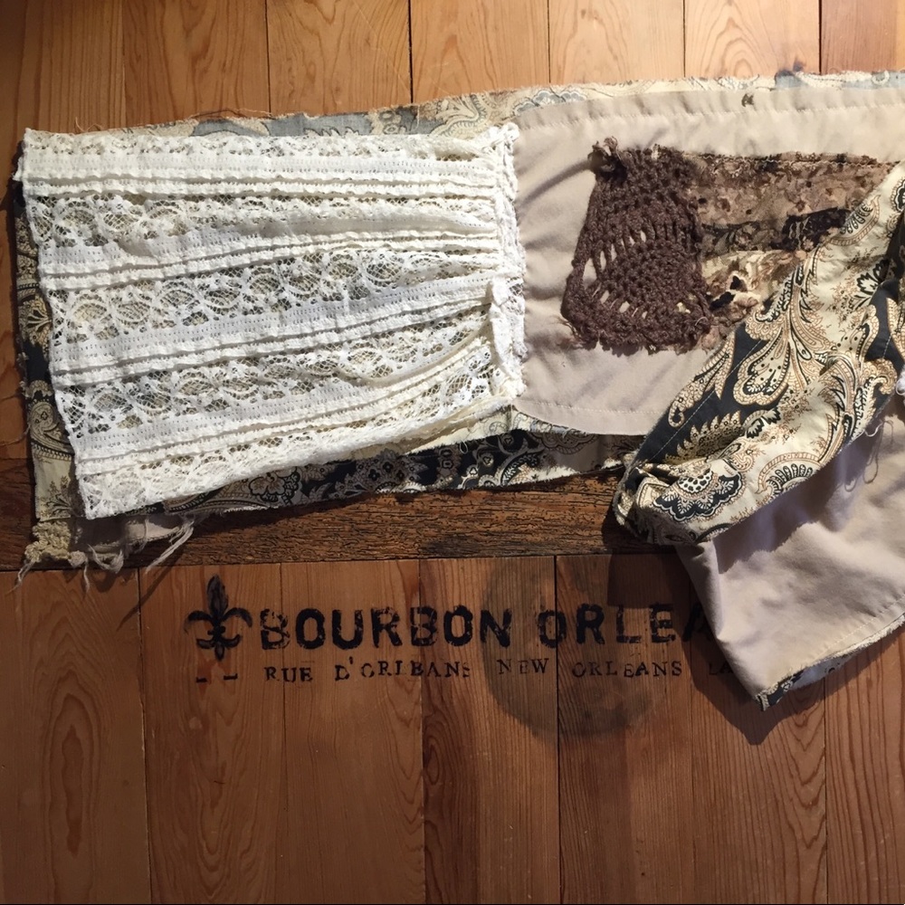 Upcycled lace/cargo scarf // Fallen Angel - Picture 3 of 8