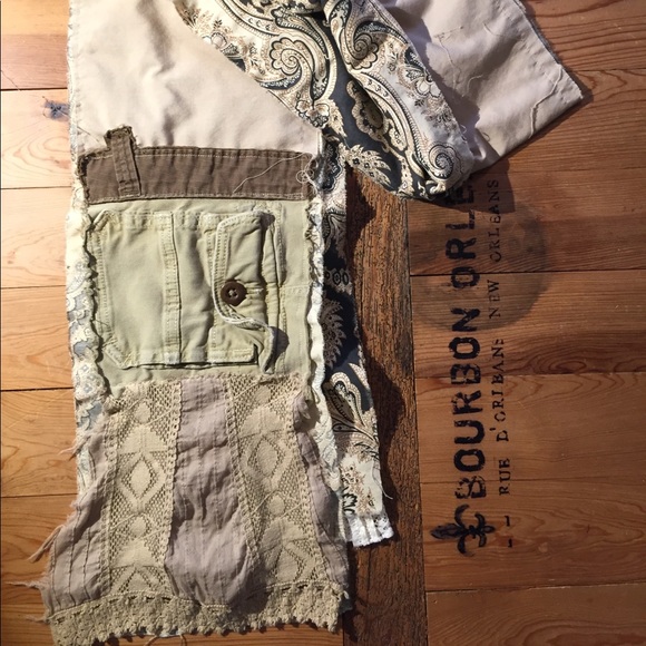 Upcycled lace/cargo scarf // Fallen Angel - Picture 2 of 8