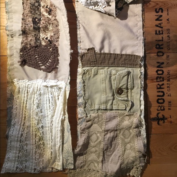 Upcycled lace/cargo scarf // Fallen Angel - Picture 4 of 8