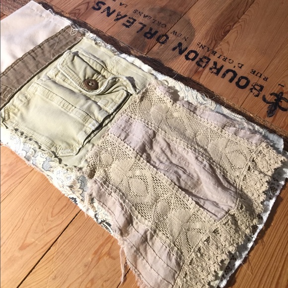 Upcycled lace/cargo scarf // Fallen Angel - Picture 6 of 8