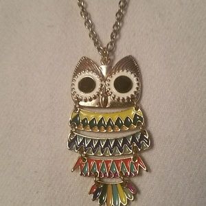 Pretty Multicolored Owl Necklace
