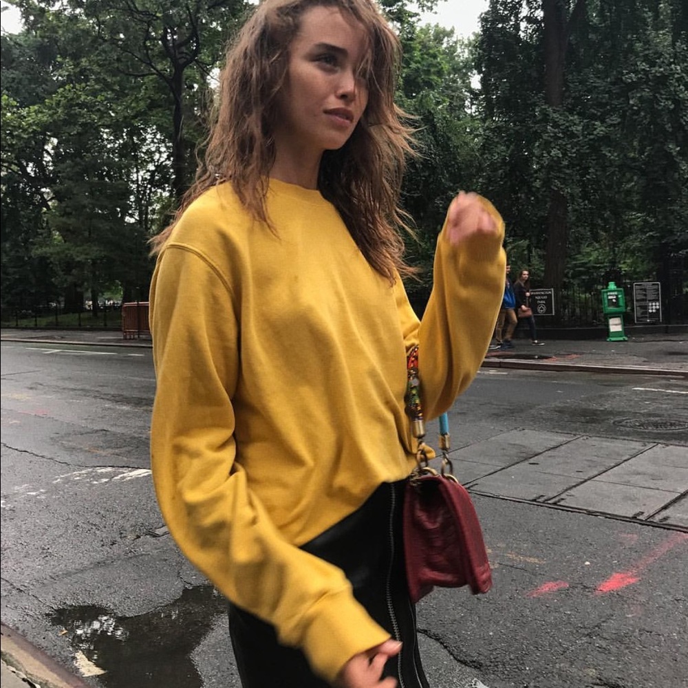 NWOT flawed mustard Erica sweatshirt - Picture 4 of 4