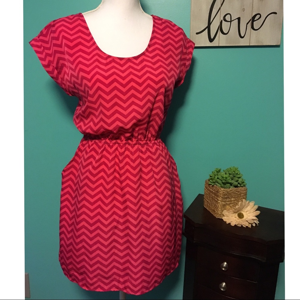 pink chevron patterned dress by Candies