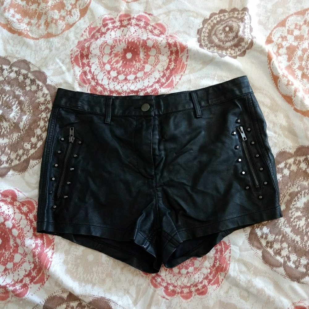 Forever 21 Faux Leather Studded Shorts Sz L