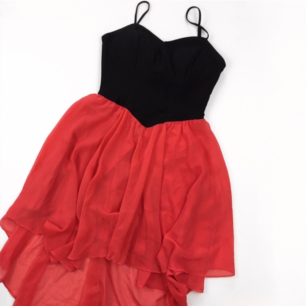 {B. Darlin} Sweetheart Two-Toned High Low Dress