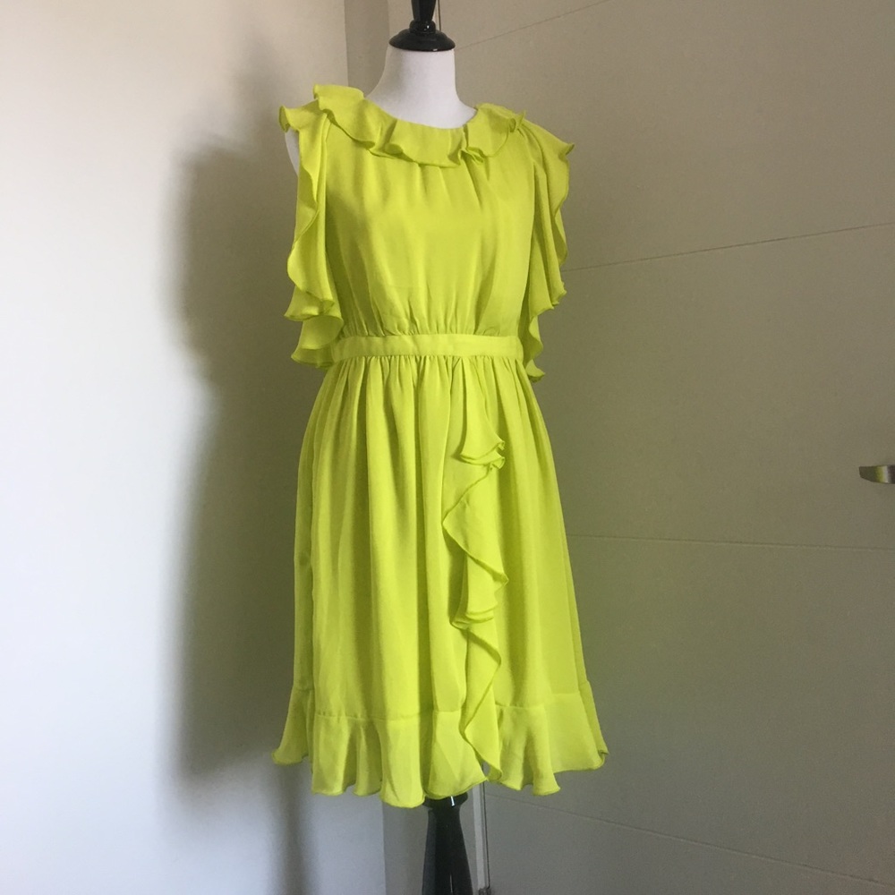 Yellow Prabal Gurung flowy dress size 10