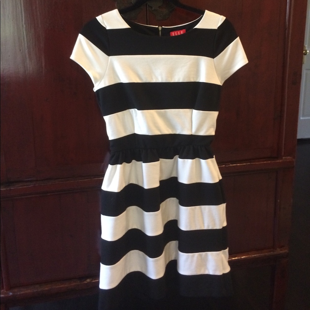 Black and white thick striped dress from Elle
