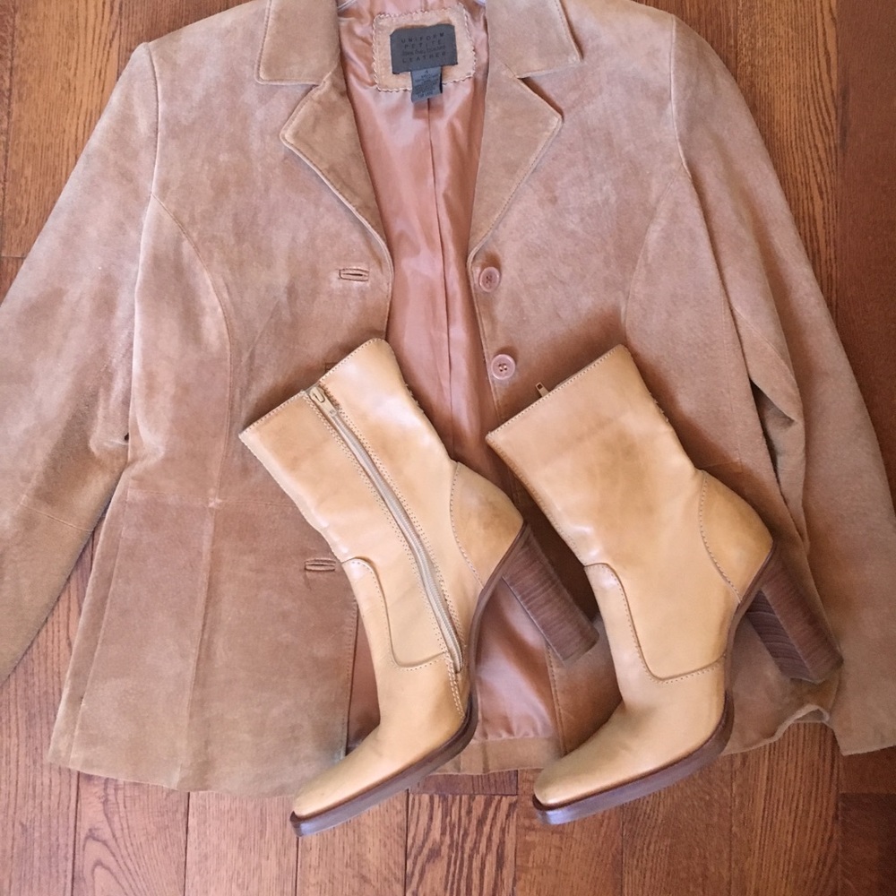 Leather heeled boots