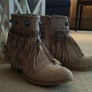 Fringe booties