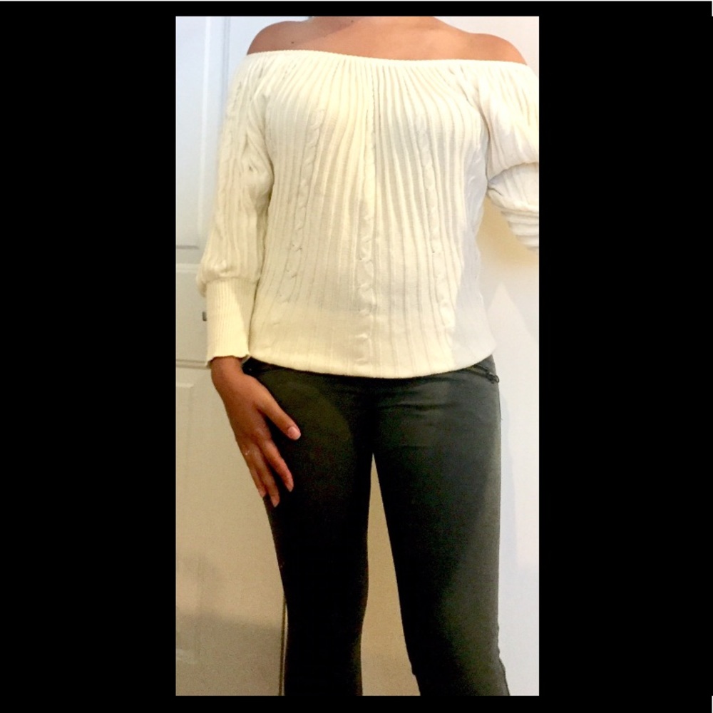 Off-the-Shoulder Ivory Sweater