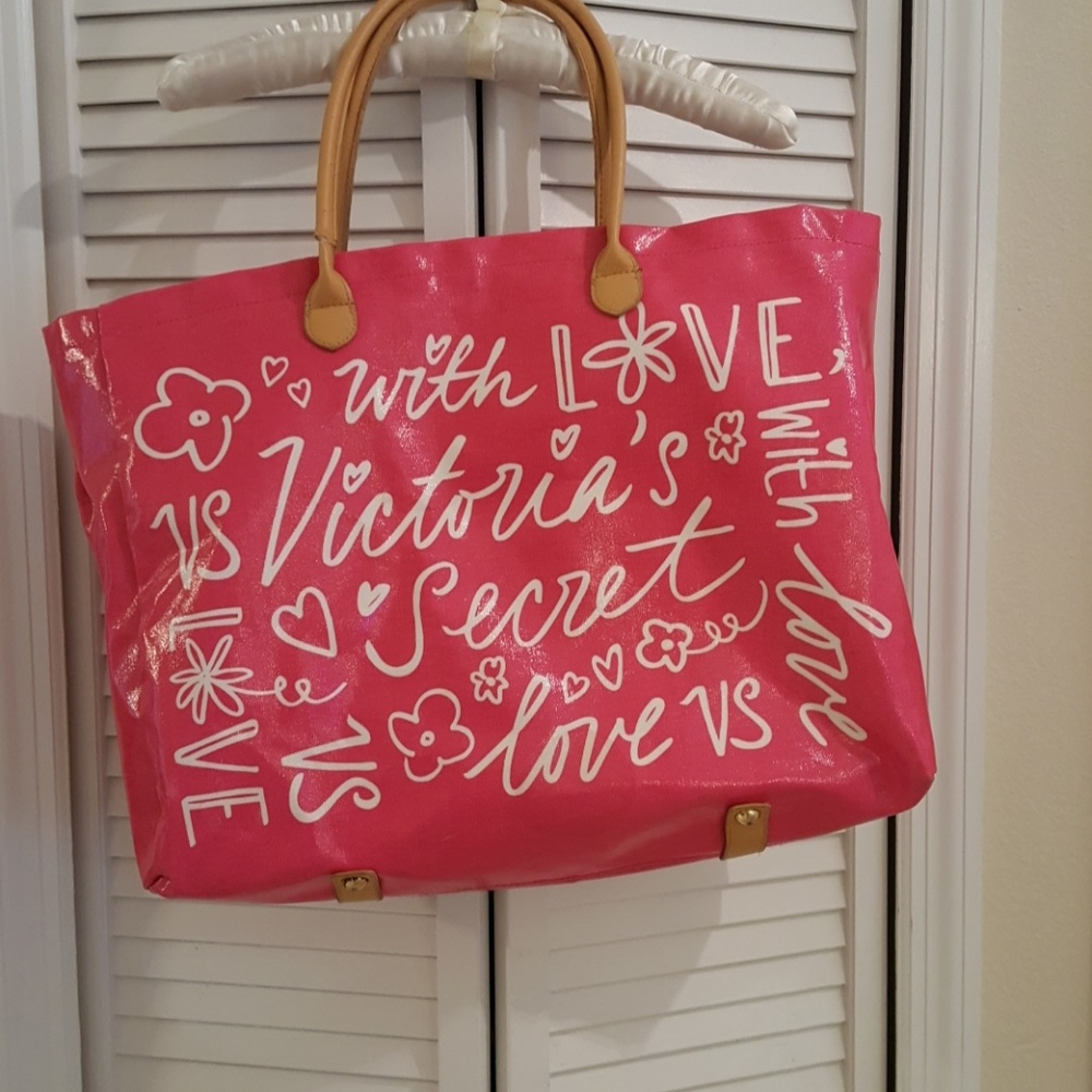 Oversized Victoria's Secret Tote, Bright Pink