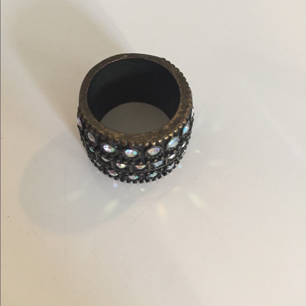Ring with crystals.