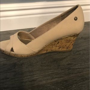 Open toe wedge heels