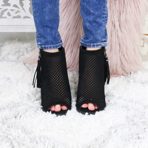 Black Fringe Bootie - Picture 3 of 5