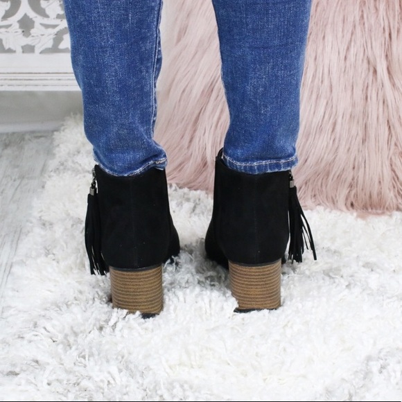 Black Fringe Bootie - Picture 4 of 5