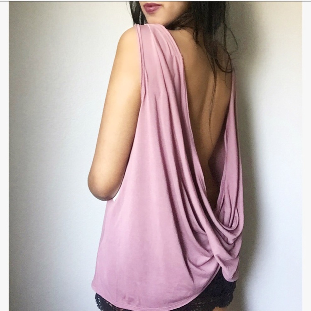 Draped Low Back Top