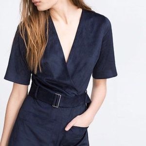 Zara Suede Romper, XS