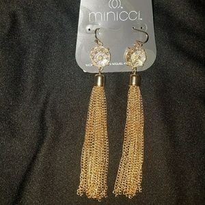 Chrystal and Gold Dangle Earrings