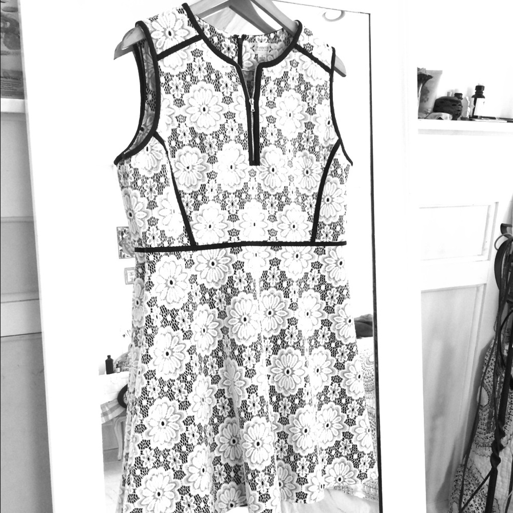 Nanette Lepore Lace Black and White Floral Dress