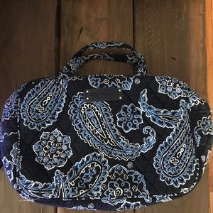 Blue bandana large cosmetic bag