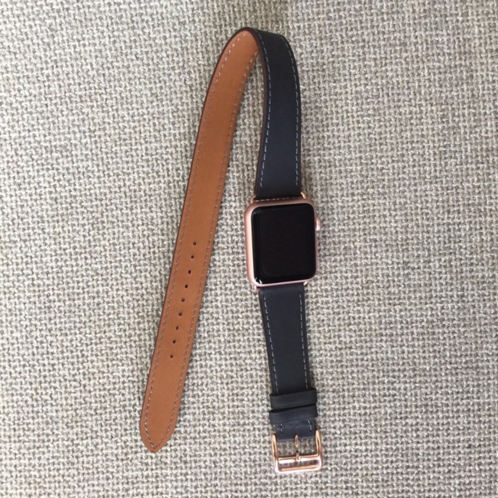 Rose gold double tour Apple Watch band (38mm)