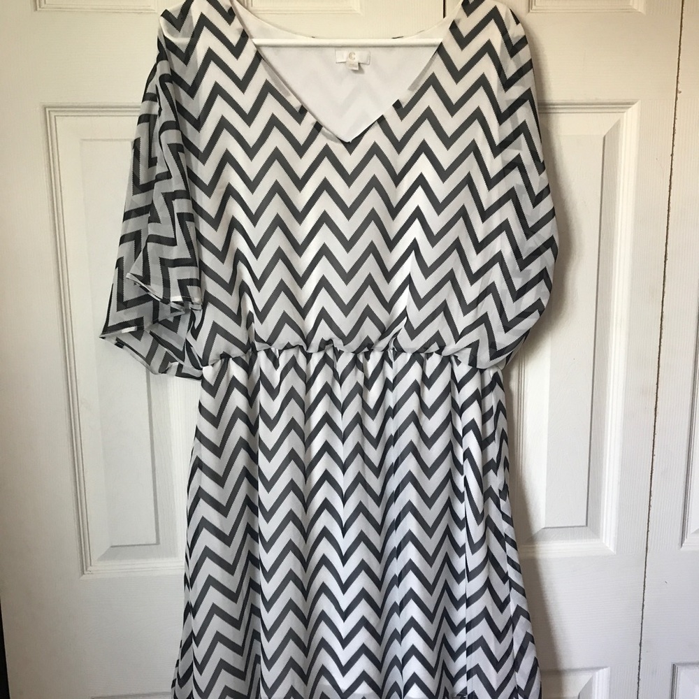 Black and White Chevron Dress