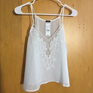 NWT Brandy Melville floral+cutout tank top
