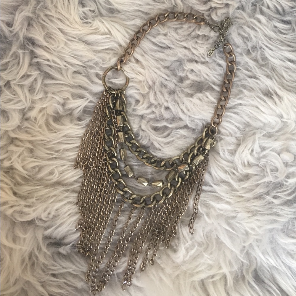 Bronze Chain Statement Necklace