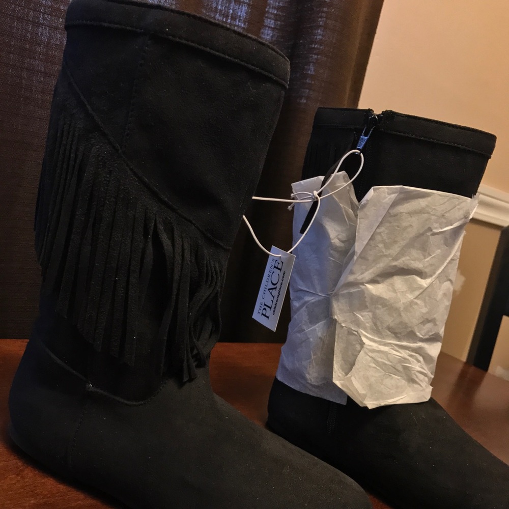 Childrens Place Size 4 Youth BG tall fringe boots