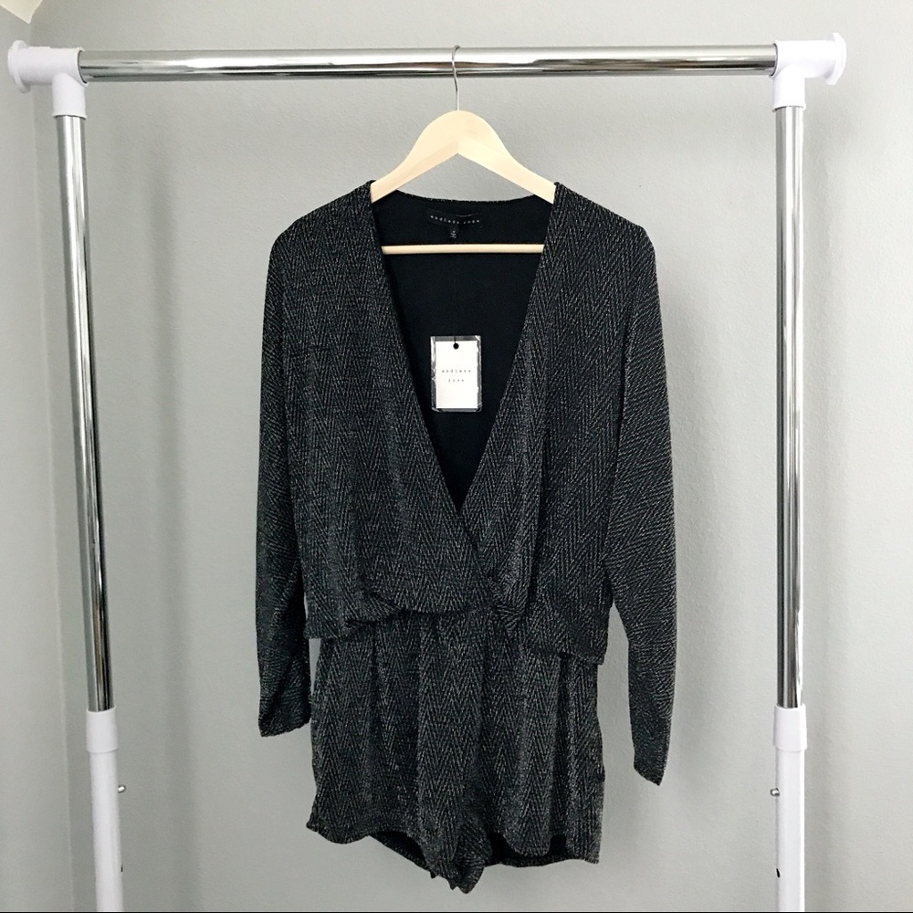 Metallic Wrap Romper - Picture 6 of 8