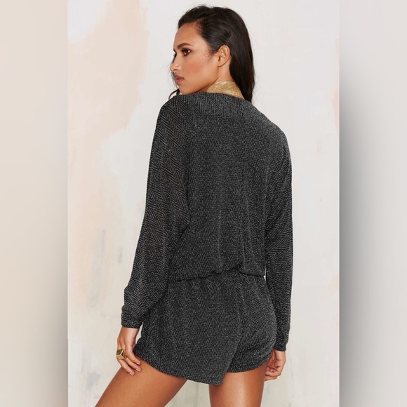 Metallic Wrap Romper - Picture 4 of 8