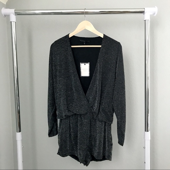 Metallic Wrap Romper - Picture 6 of 8