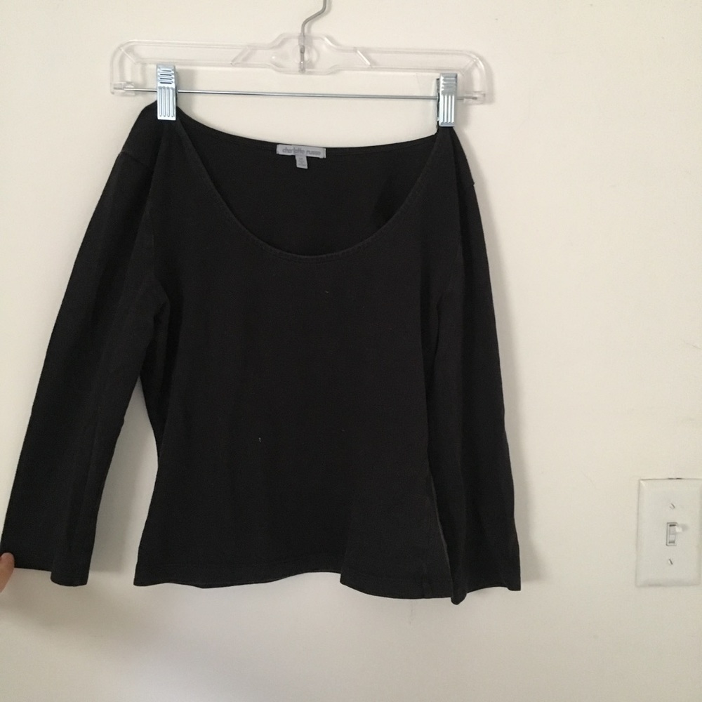 plain black crop top