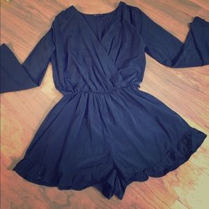 Black long sleeve romper