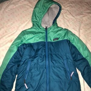 Patagonia reversible fuzzy puff hoodie