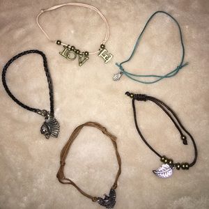 Assorted string bracelet set
