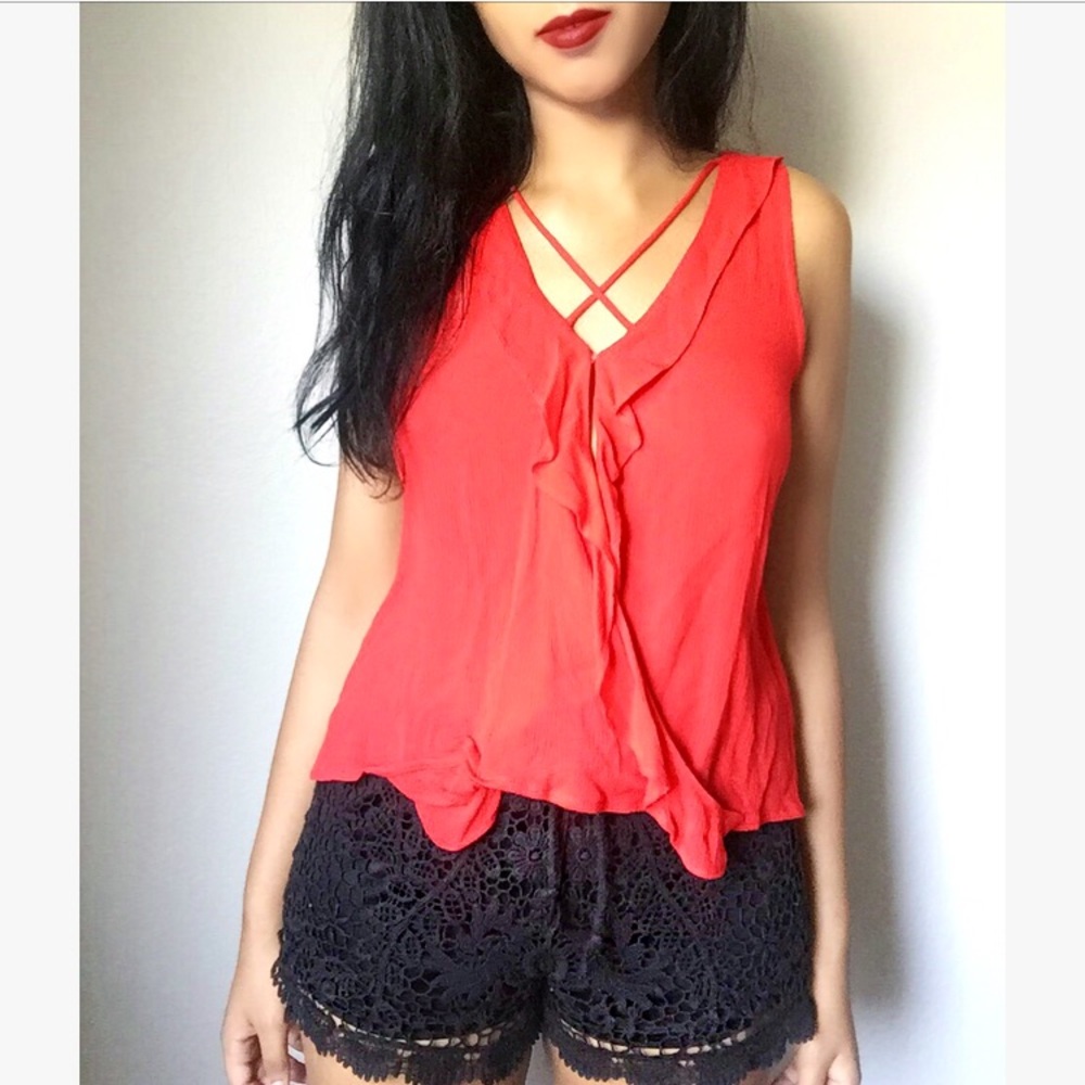 Ruffled Cross Top
