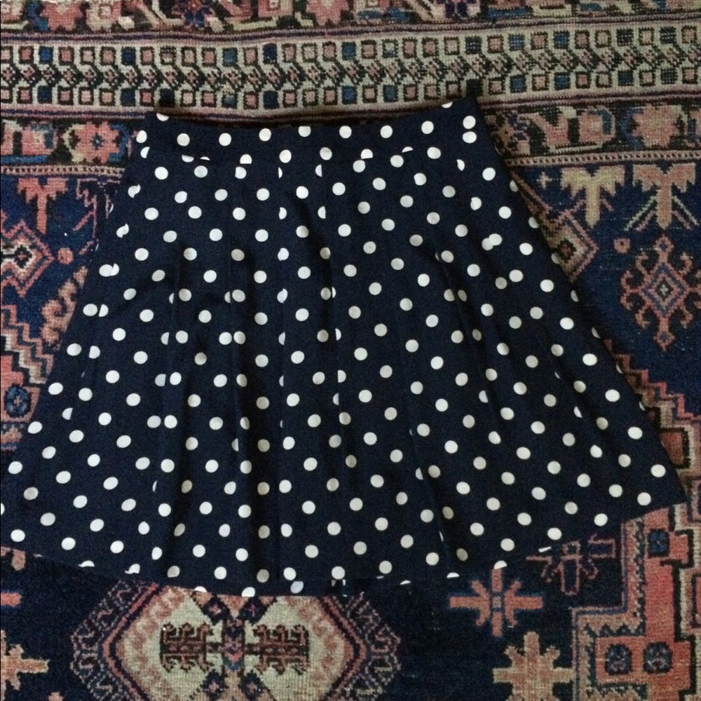 J. Crew pleated polka dot skirt