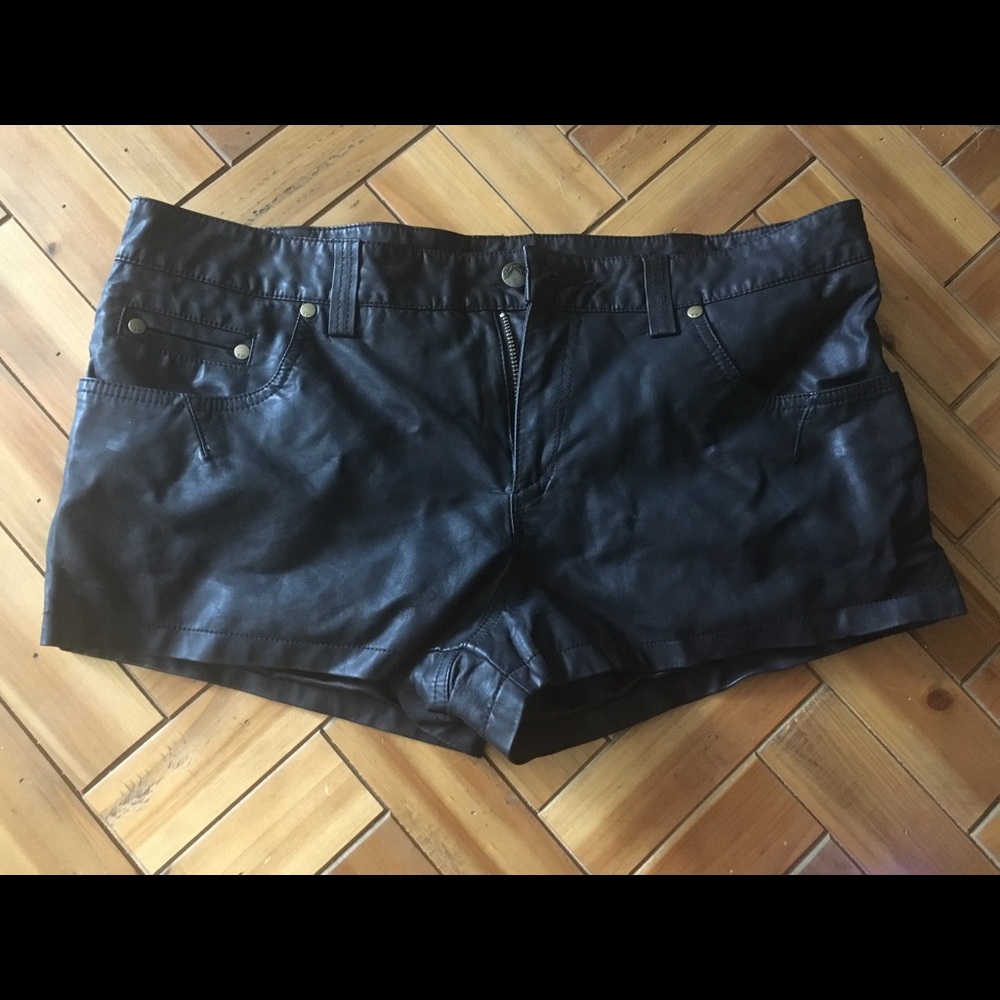 Free People Faux Leather Shorts