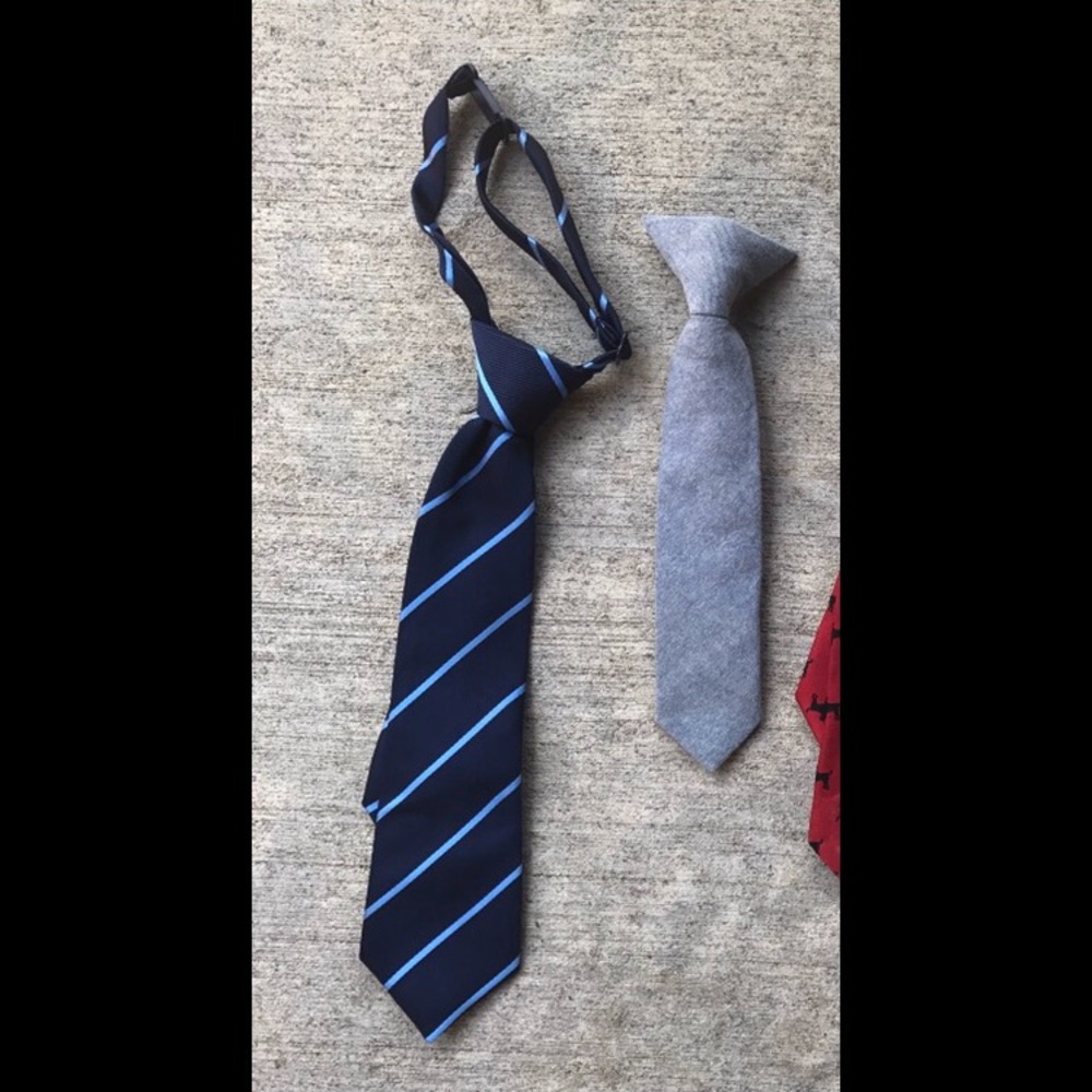 Little Boys Necktie Bundle - Blue stripes and grey