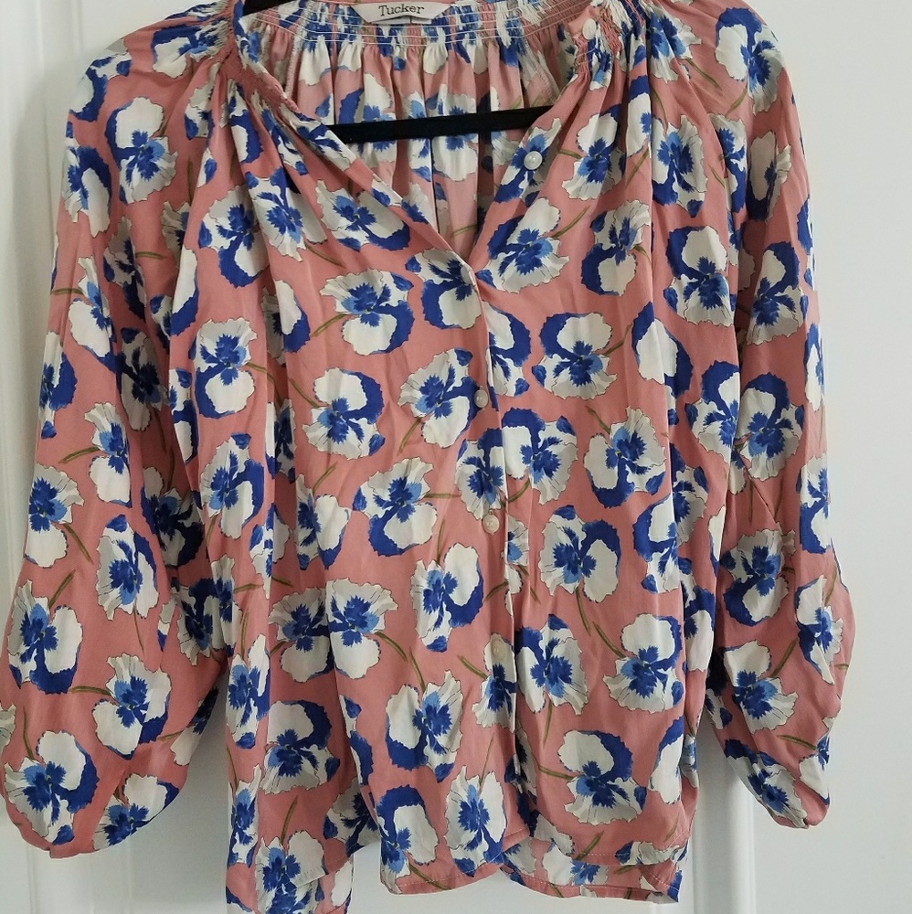Tucker p silk blend top