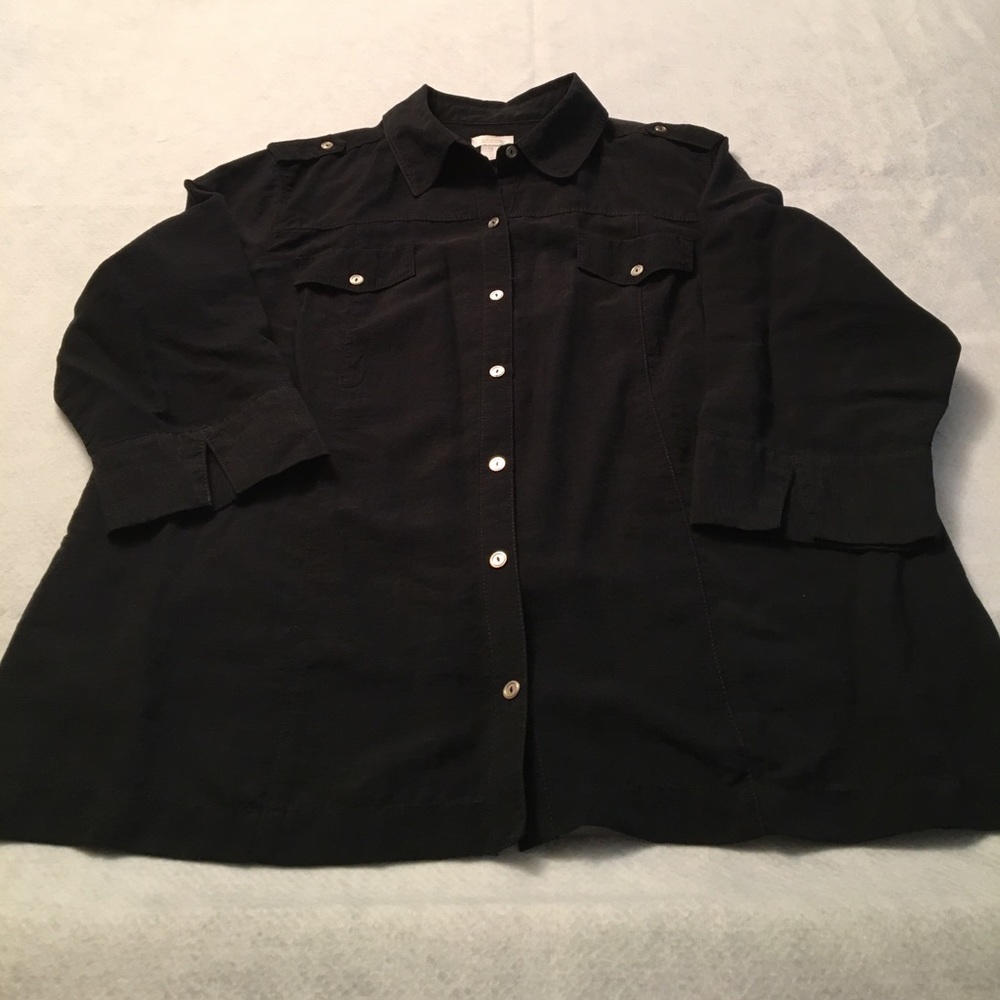 Chico's black safari-style shirt/jacket.
