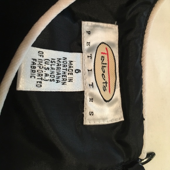 SOLD—-Talbots black lined shell with white piping - Picture 2 of 5