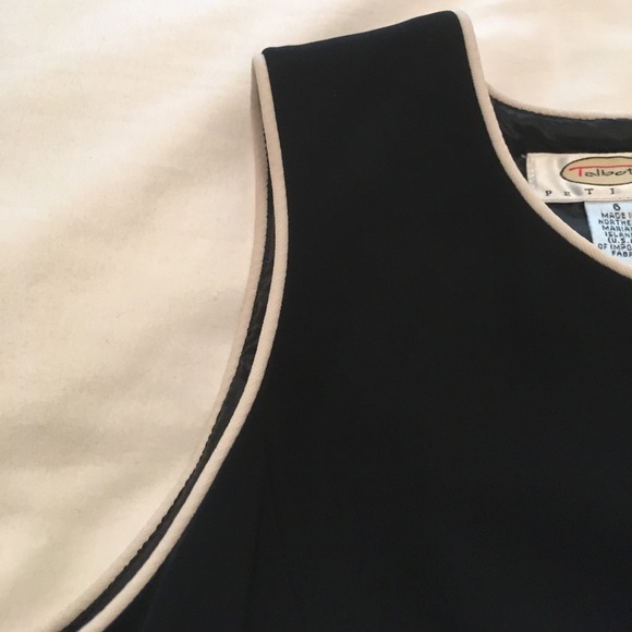 SOLD—-Talbots black lined shell with white piping - Picture 3 of 5