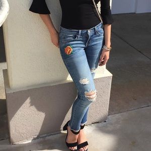 🌹🔥Flying Monkey Denim Rose Embroidered Jeans