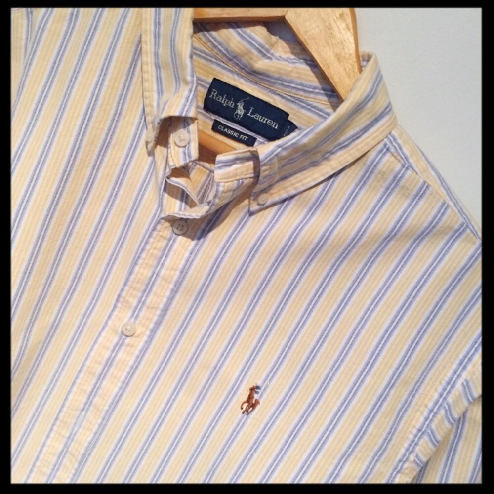 EUC Ralph Lauren yellow button down shirt. Size XL